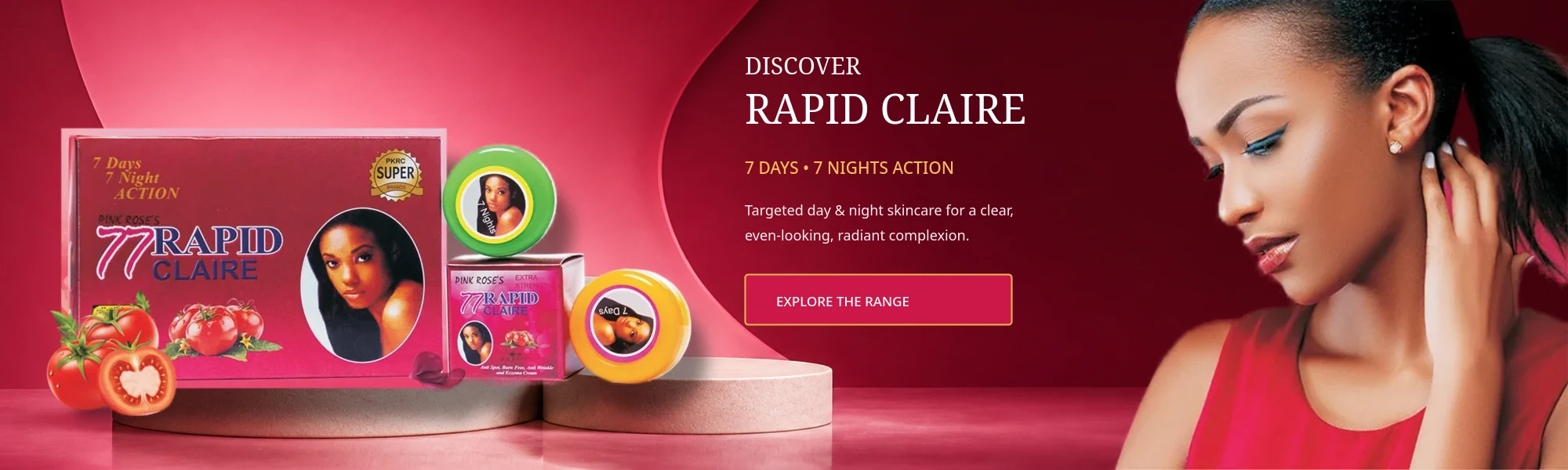 Pink Rose's 77 Rapid Claire 7 Days 7 Nights day and night cream set