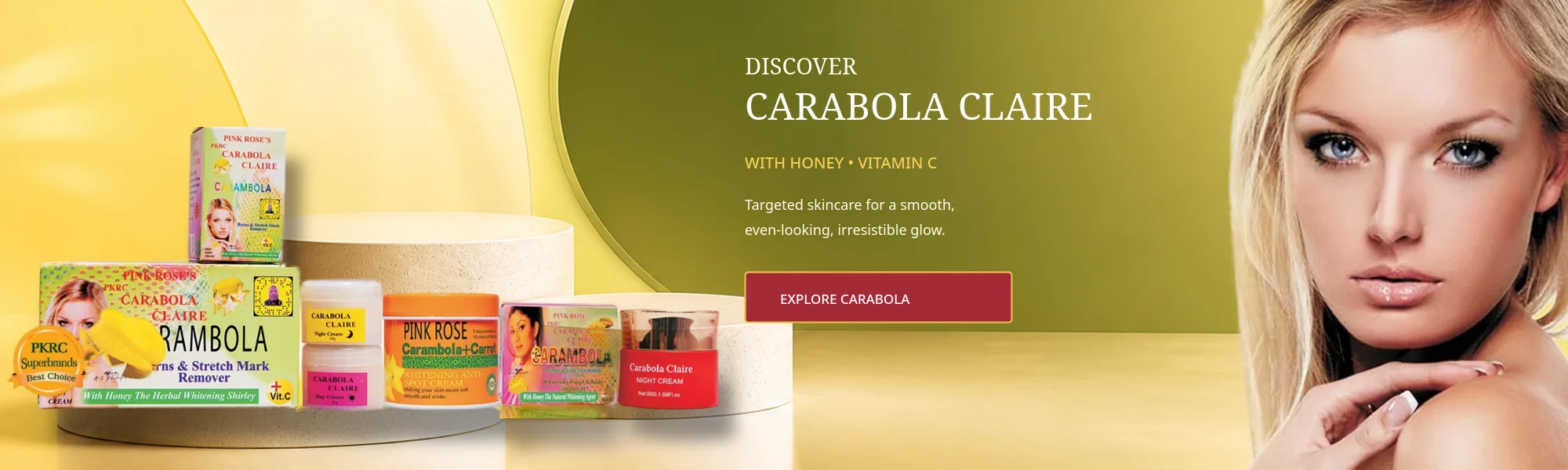 Pink Rose's Carambola Claire carambola and carrot whitening range